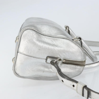 Saint Laurent Classic Duffle Bag Leather, SILVER, LEATHER, Handbag