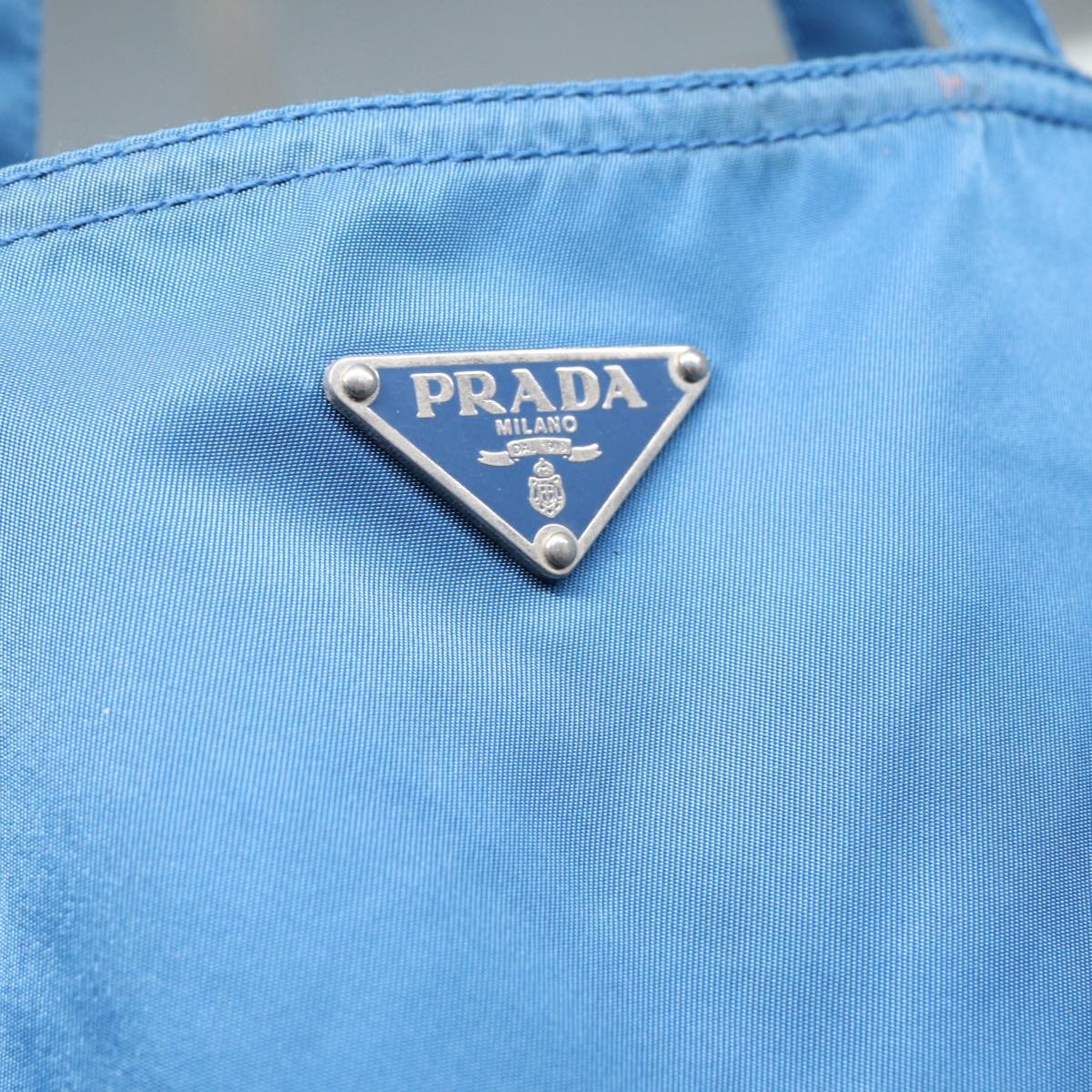 Prada Robot Open Tote Tessuto, BLUE, NYLON, Tote bag