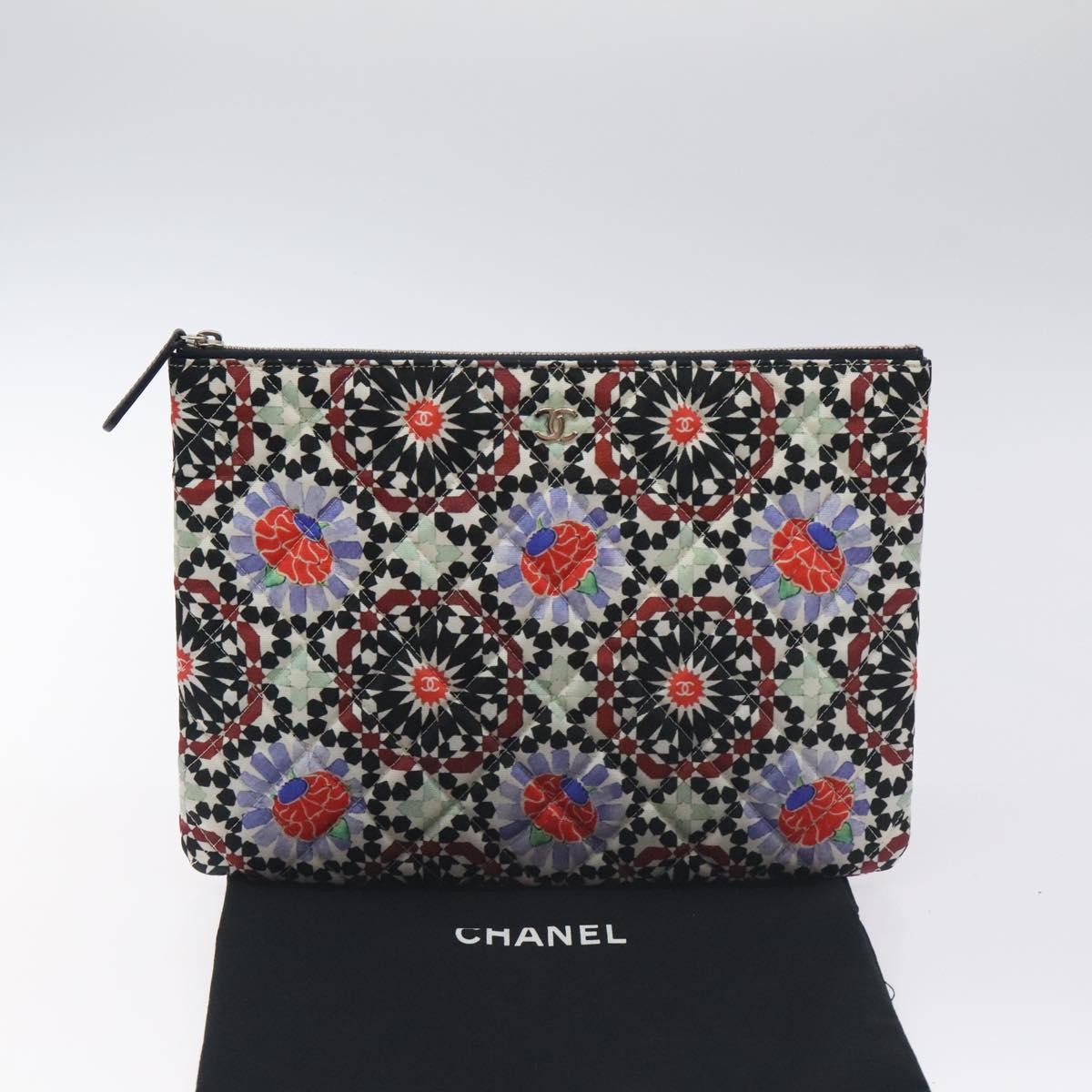 Chanel Dubai O Case Clutch Quilted Printed Nylon, MULTICOLOUR, NYLON, Clutche & pouche