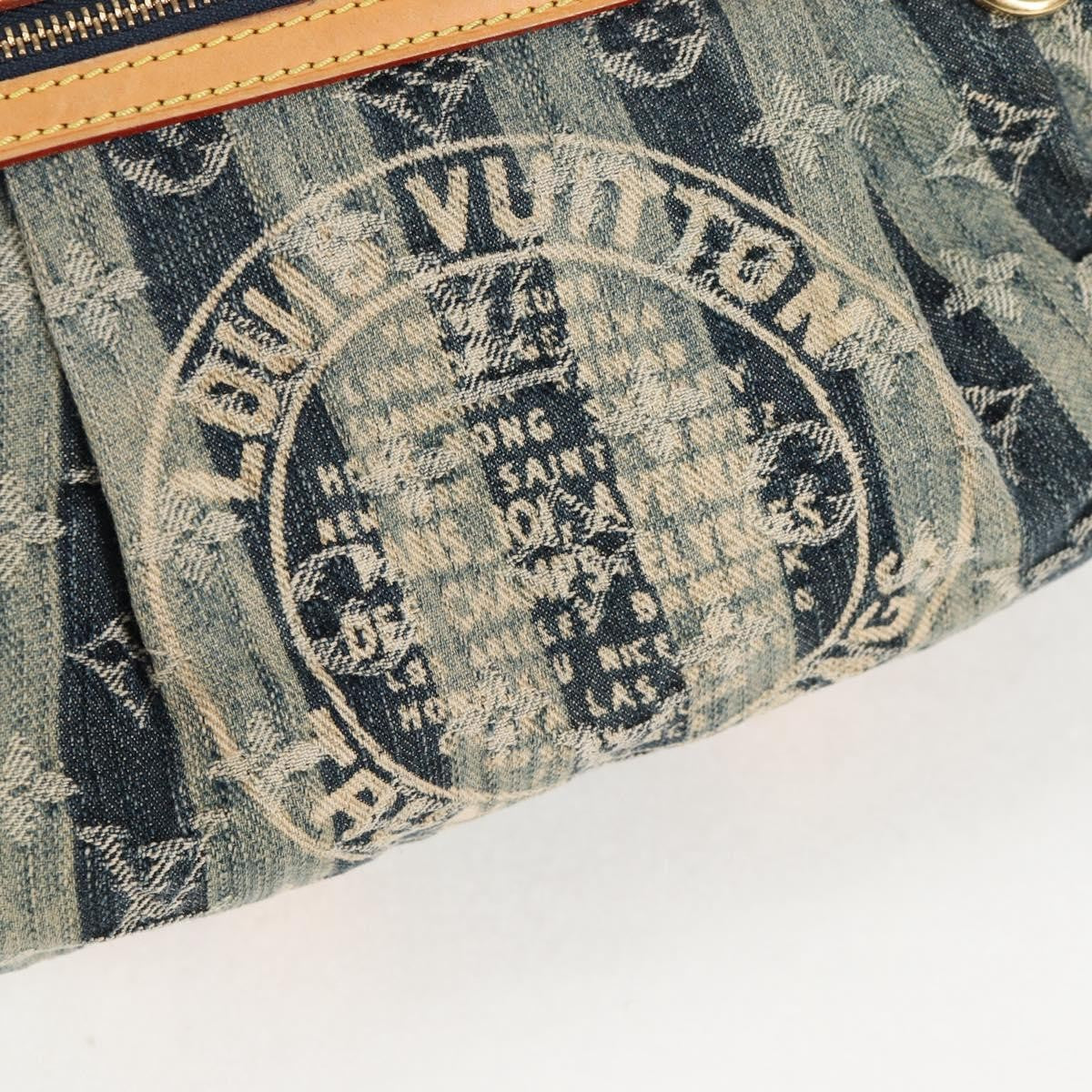 Louis Vuitton Porte Epaule Raye Handbag Striped Monogram Denim, BLUE, DENIM_JEANS, Handbag