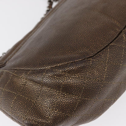 Chanel Timeless Half Moon Flap Bag Caviar, BROWN, LEATHER, Shoulder bag