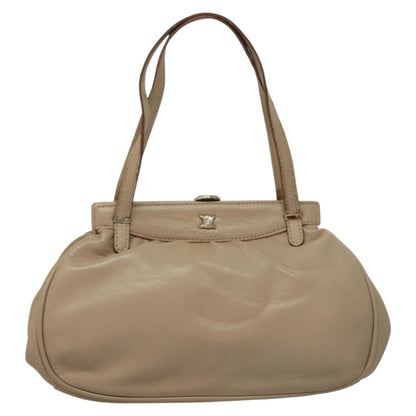 Celine Handbag Leather, BEIGE, LEATHER, Handbag