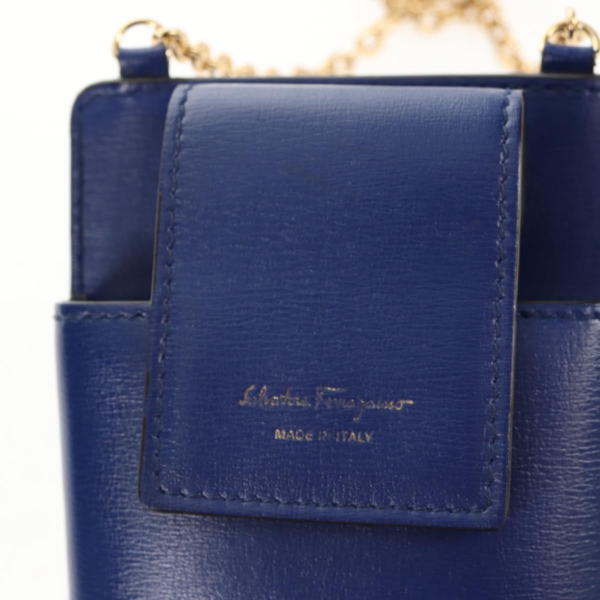 Salvatore Ferragamo Vintage Vara Crossbody Bag Nylon, BLUE, LEATHER, Clutche & pouche