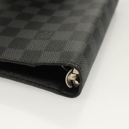 Louis Vuitton Agenda Cover Damier Azur, BLACK, CANVAS, Toiletry Case