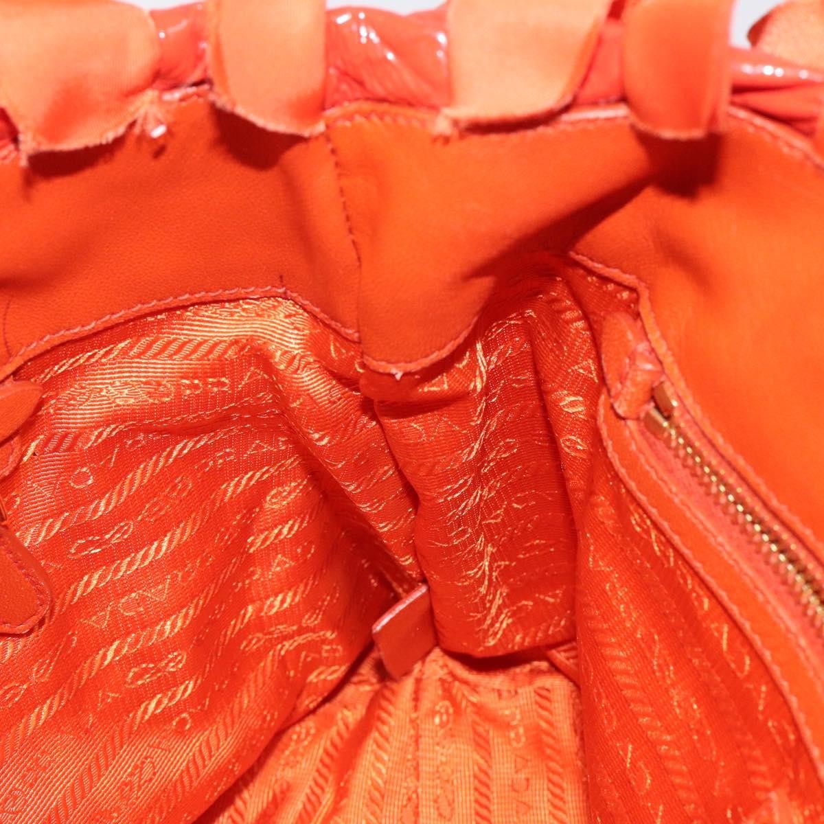Prada Open Tote Ruffled Tessuto, ORANGE, NYLON, Handbag