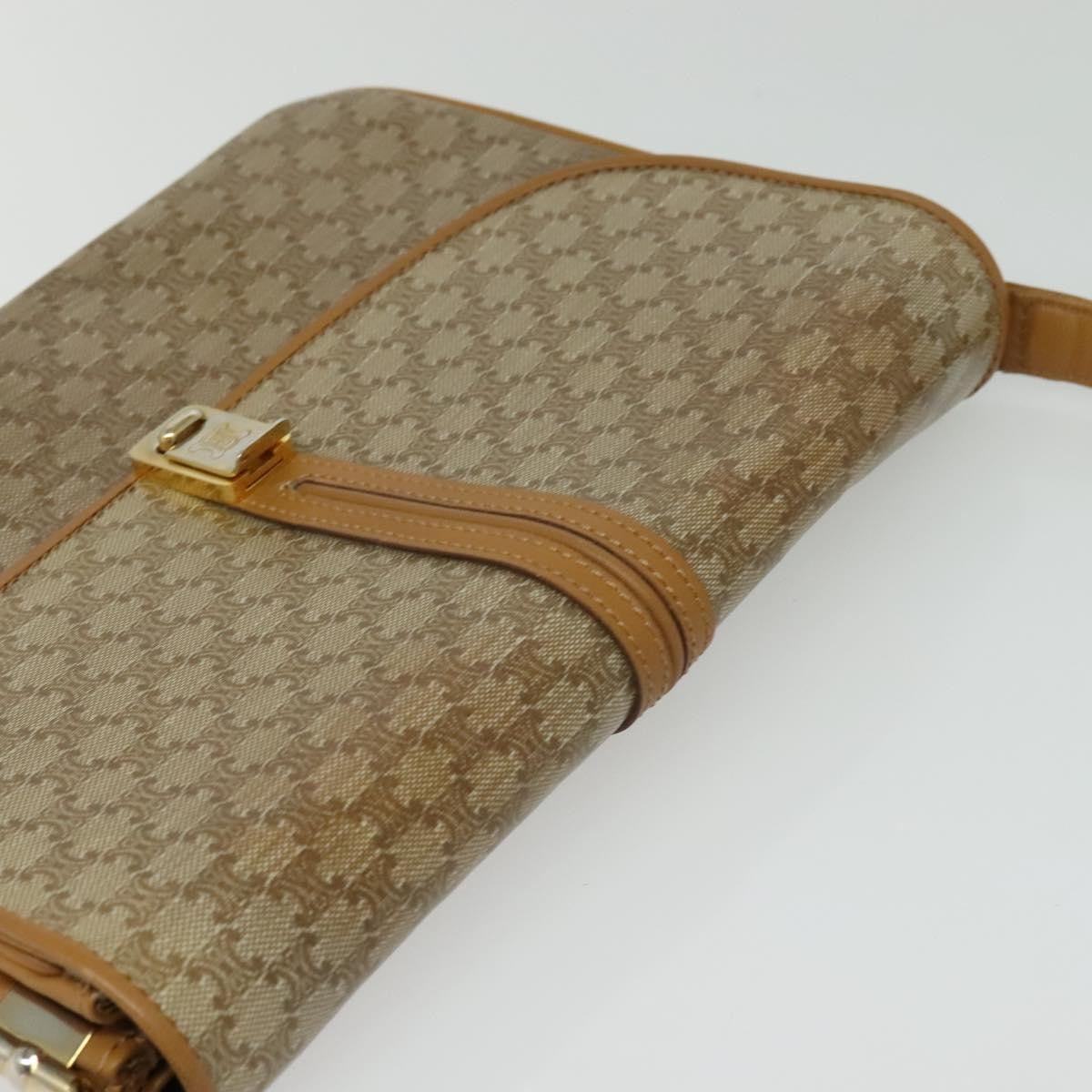 Celine Macadam Shoulder Bag PVC Leather, BEIGE, CANVAS, Shoulder bag