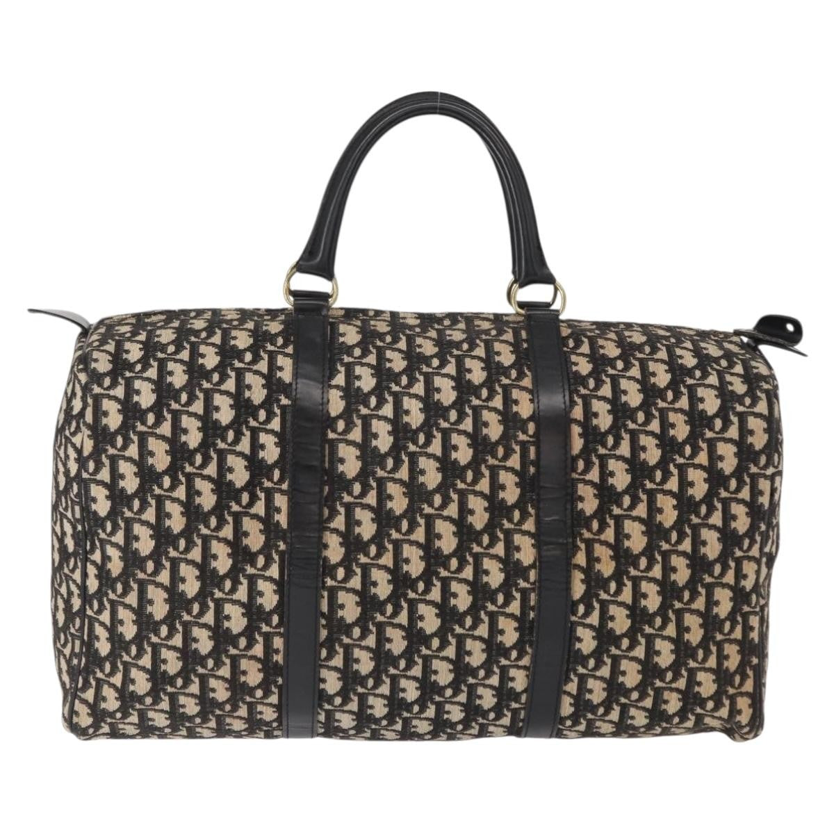 Christian Dior Vintage Trotter Boston Bag Canvas, BLACK, CANVAS, Travel bag