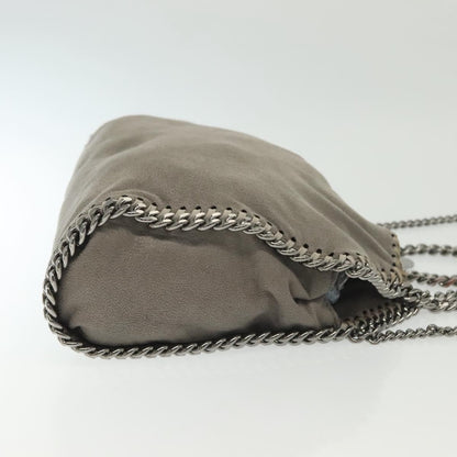 Stella McCartney Falabella Fold Over Crossbody Bag Suede, GRAY, SUEDE, Crossbody bag