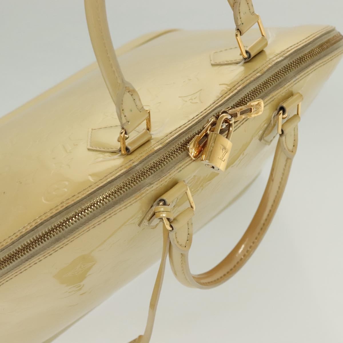 Louis Vuitton Alma Handbag Monogram Vernis, BEIGE, PATENT_LEATHER, Handbag