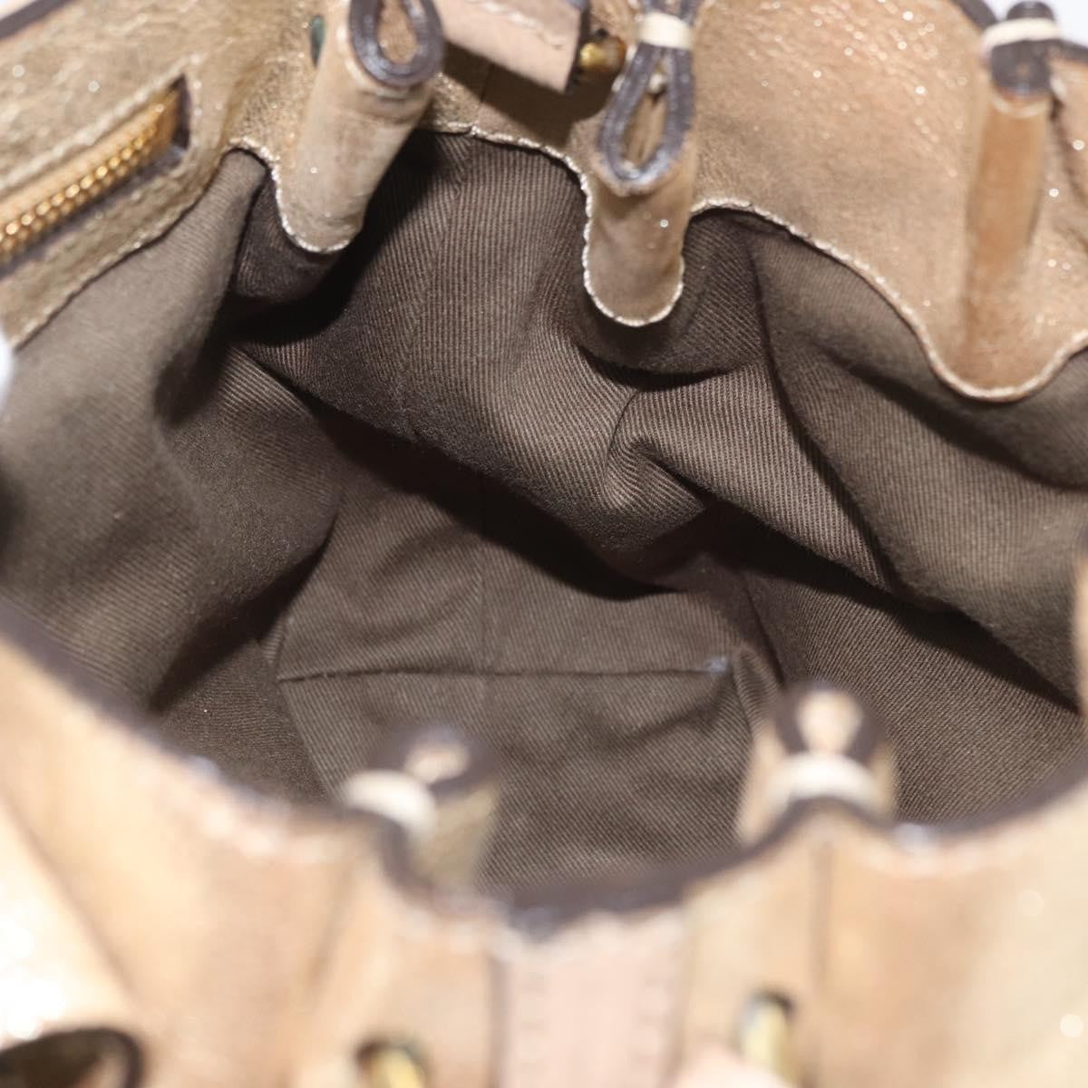 Chloe Elsie Convertible Satchel Leather, Gold, Leather, Handbag