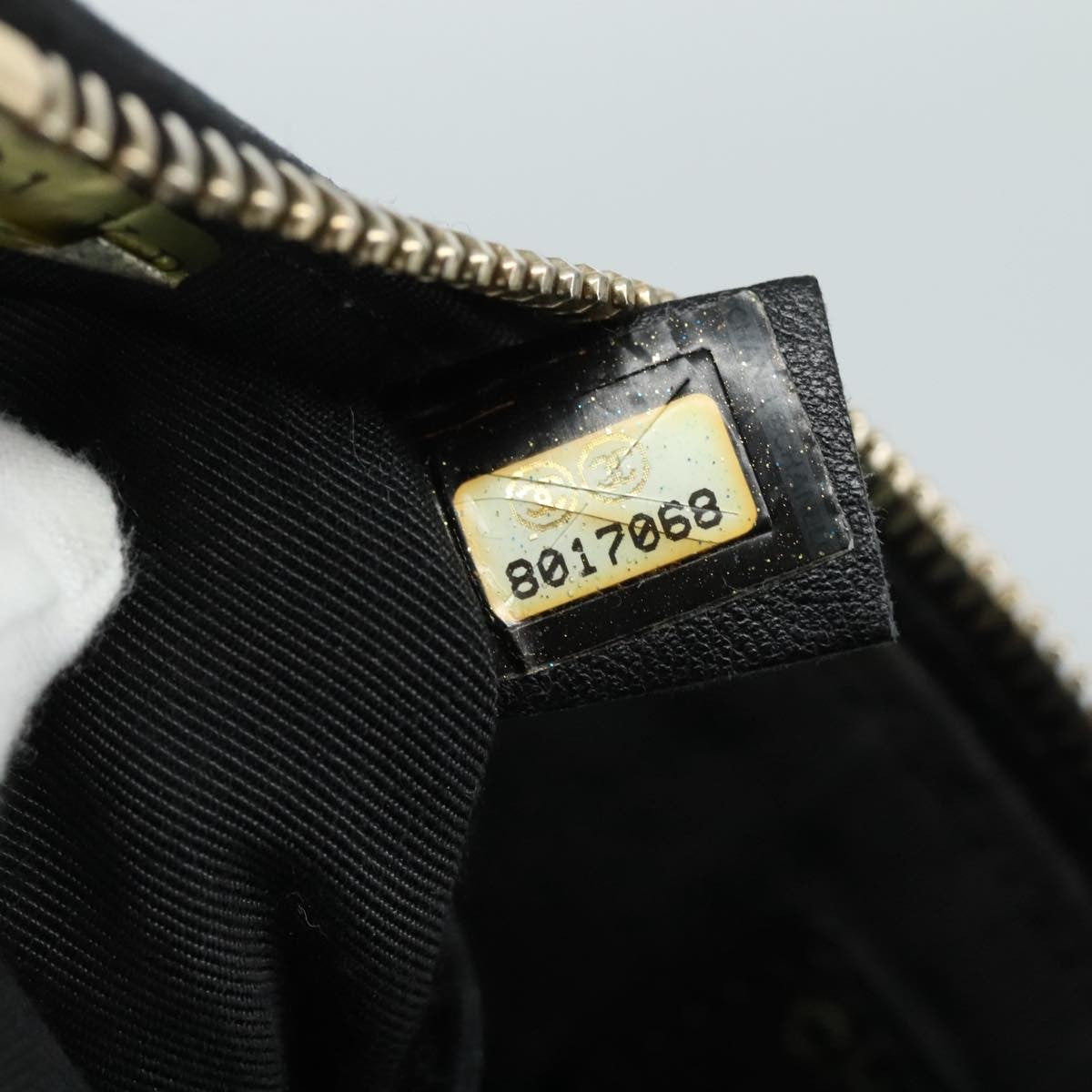 Chanel Vintage Camellia CC Wristlet Clutch Lambskin with Patent, BLACK, LEATHER, Clutche & pouche