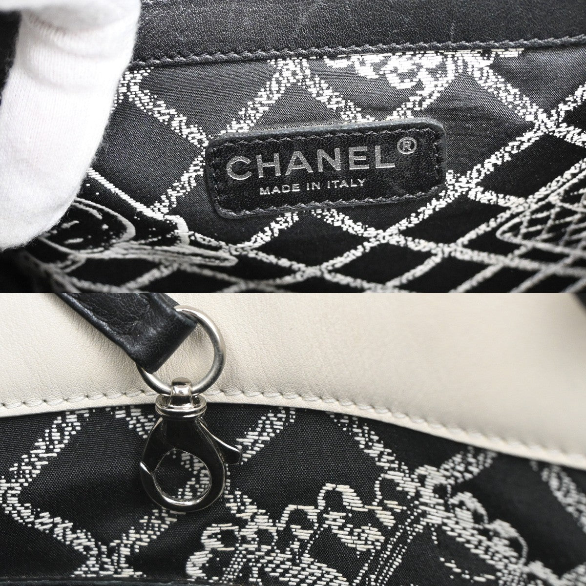 Chanel Essential 31 Rue Cambon Shopping Tote Leather, WHITE, LEATHER, Tote bag