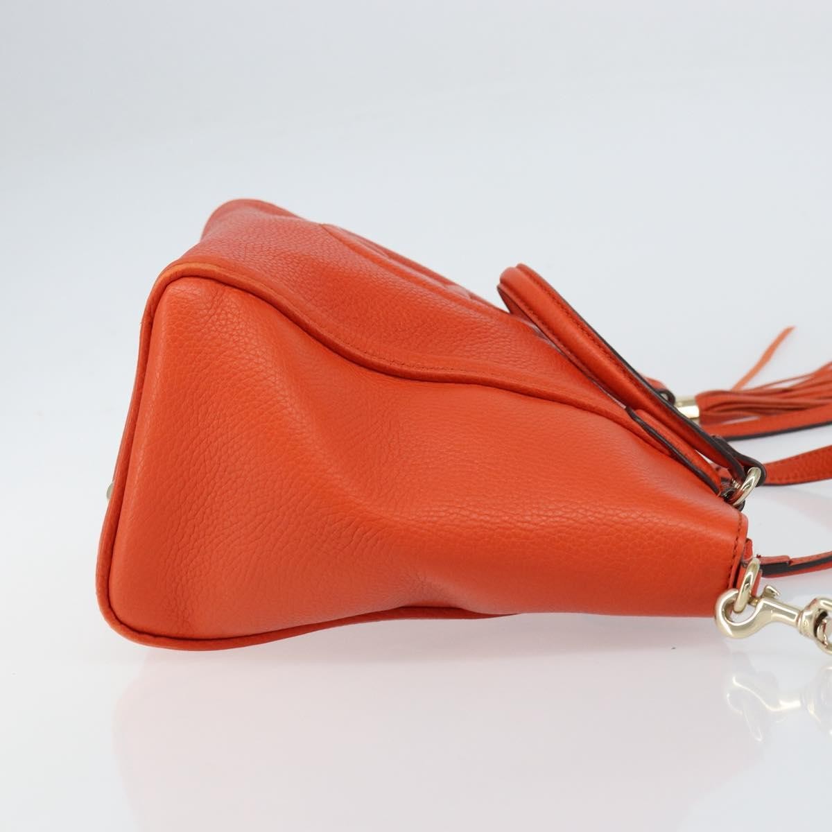 Gucci Soho Convertible Top Handle Bag Leather, ORANGE, LEATHER, Handbag
