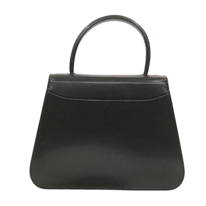 Celine Circle Logo Handbag Leather, BLACK, LEATHER, Handbag