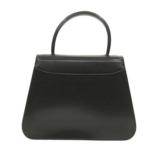 Celine Circle Logo Handbag Leather, BLACK, LEATHER, Handbag