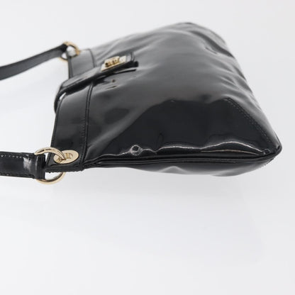 Salvatore Ferragamo Gancini Shoulder Bag Patent Leather, Black, Patent Leather, Shoulder Bag