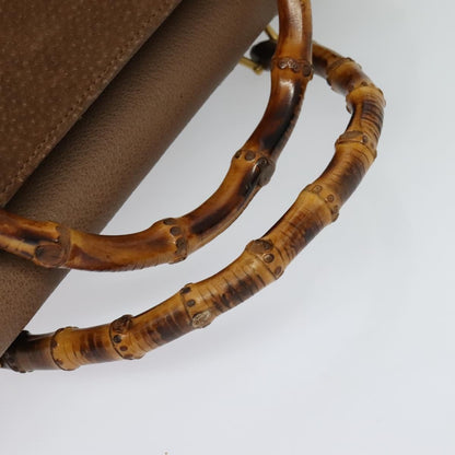 Gucci Bamboo Handle Tote Suede, BROWN, SUEDE, Tote bag