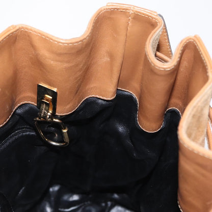 Salvatore Ferragamo Vintage Shoulder Bag Leather, BEIGE, SUEDE, Shoulder bag