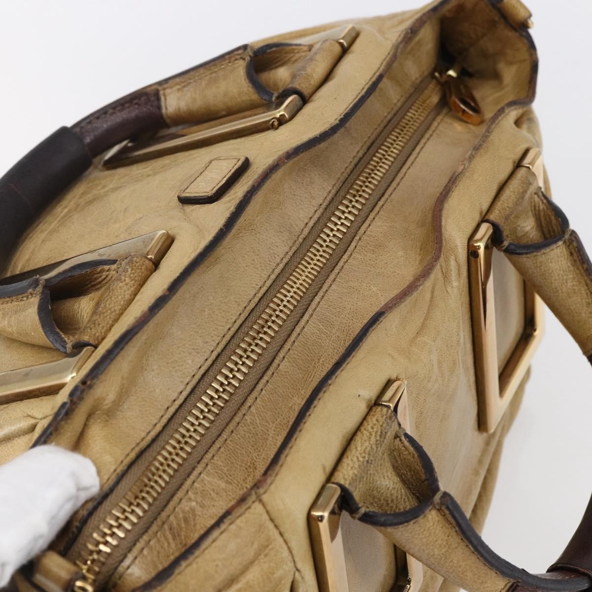 Chloe Ethel Handbag Leather, BEIGE, LEATHER, Handbag