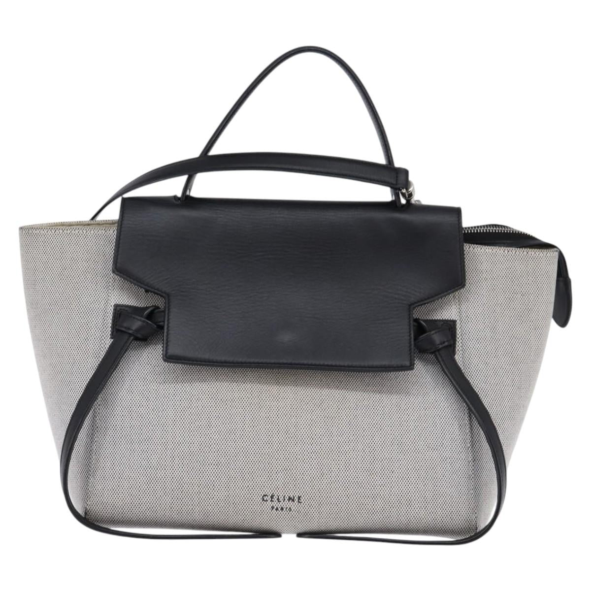 Celine Belt Bag Textured Leather, GRAY, LEATHER, Handbag