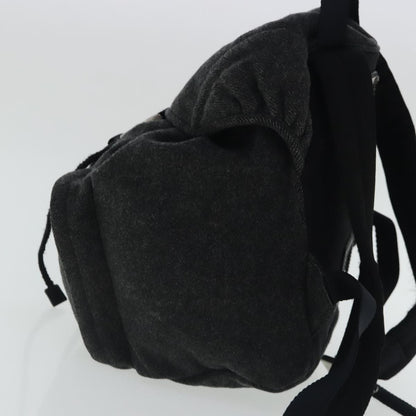 Prada Single Buckle Pocket Backpack Wool, GRAY, WOOL, Backpack