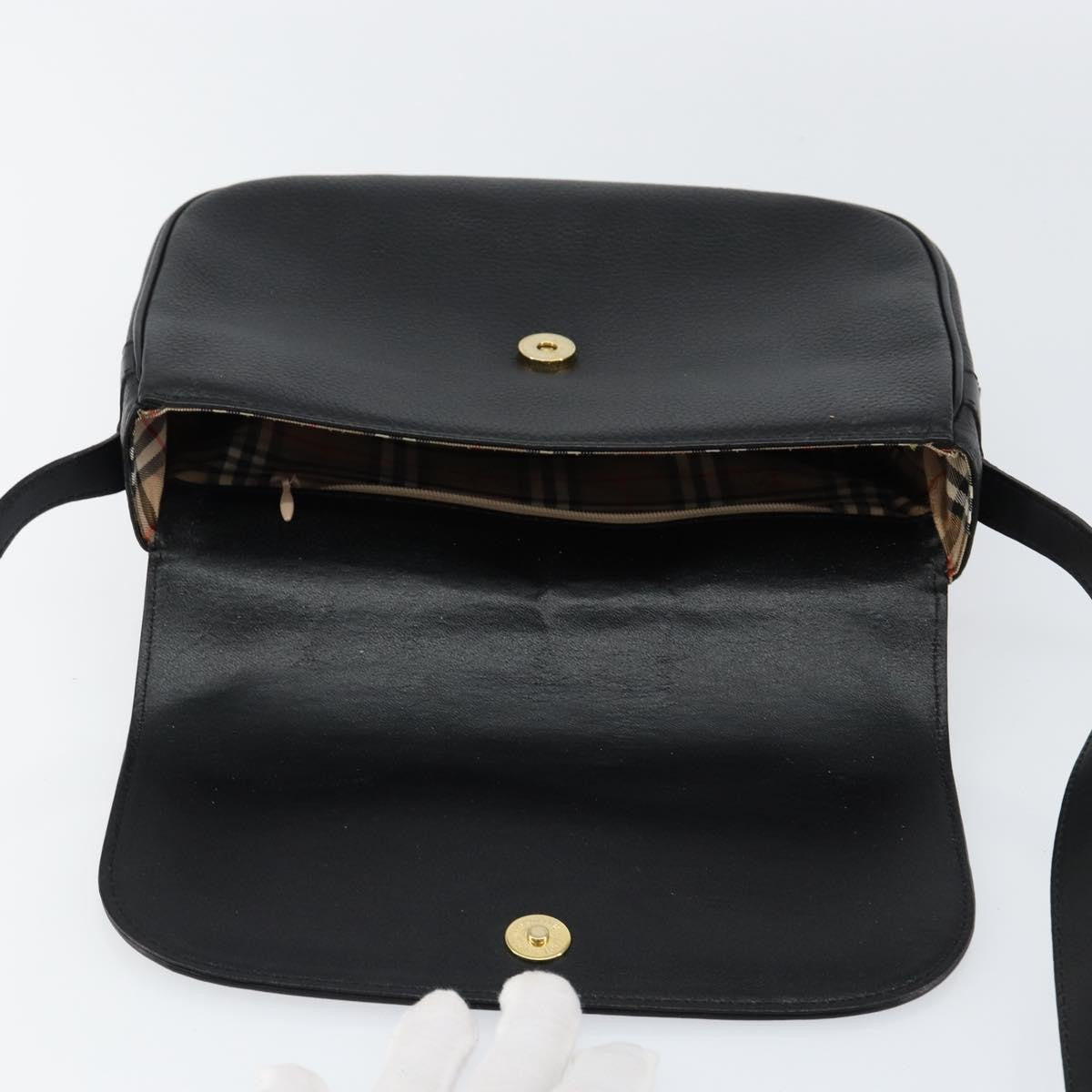 Burberry Flap Shoulder Bag Leather, BLACK, LEATHER, Shoulder bag