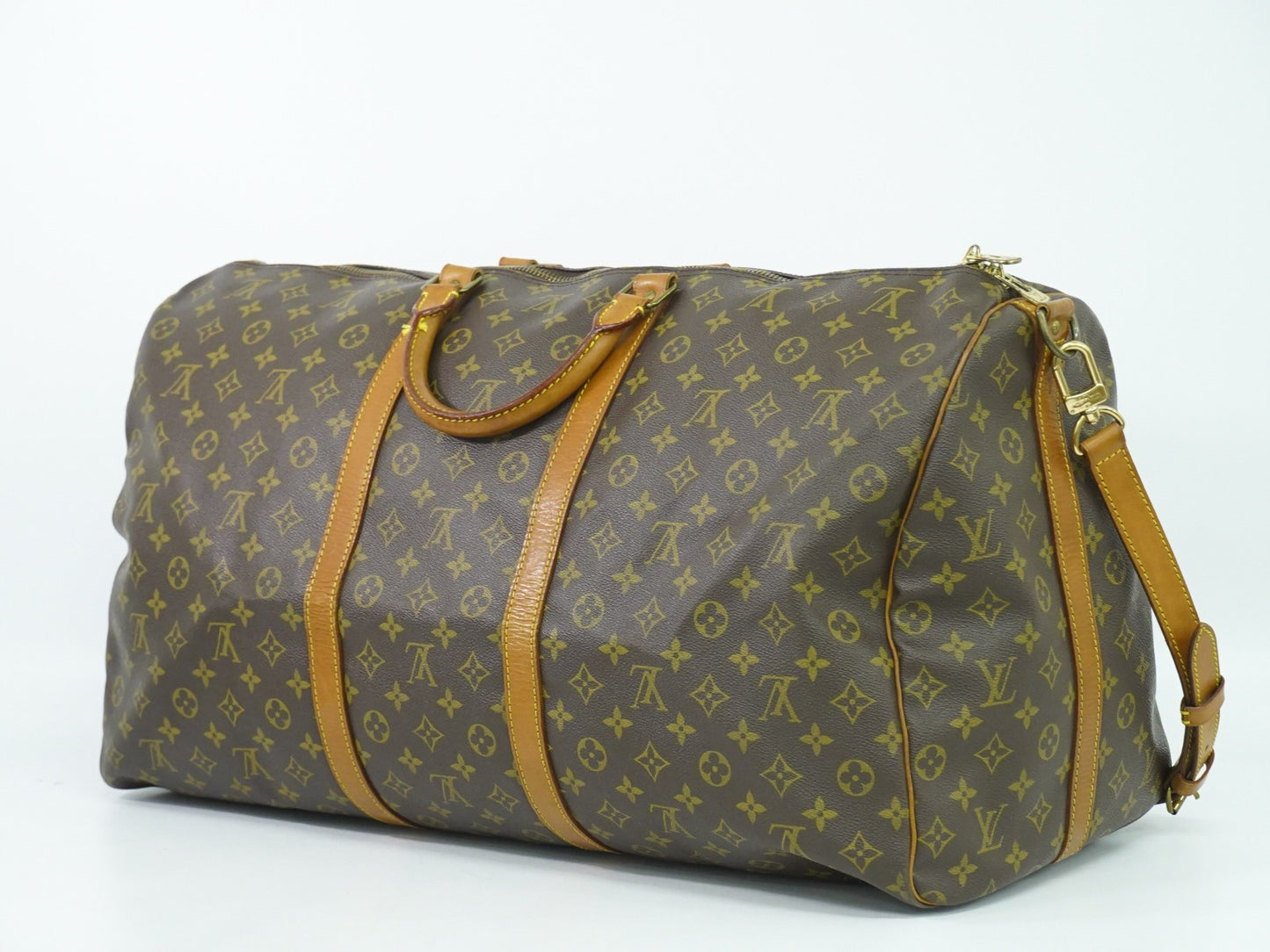 Louis Vuitton Keepall Bandouliere Bag Monogram Canvas, BROWN, CANVAS, Travel bag