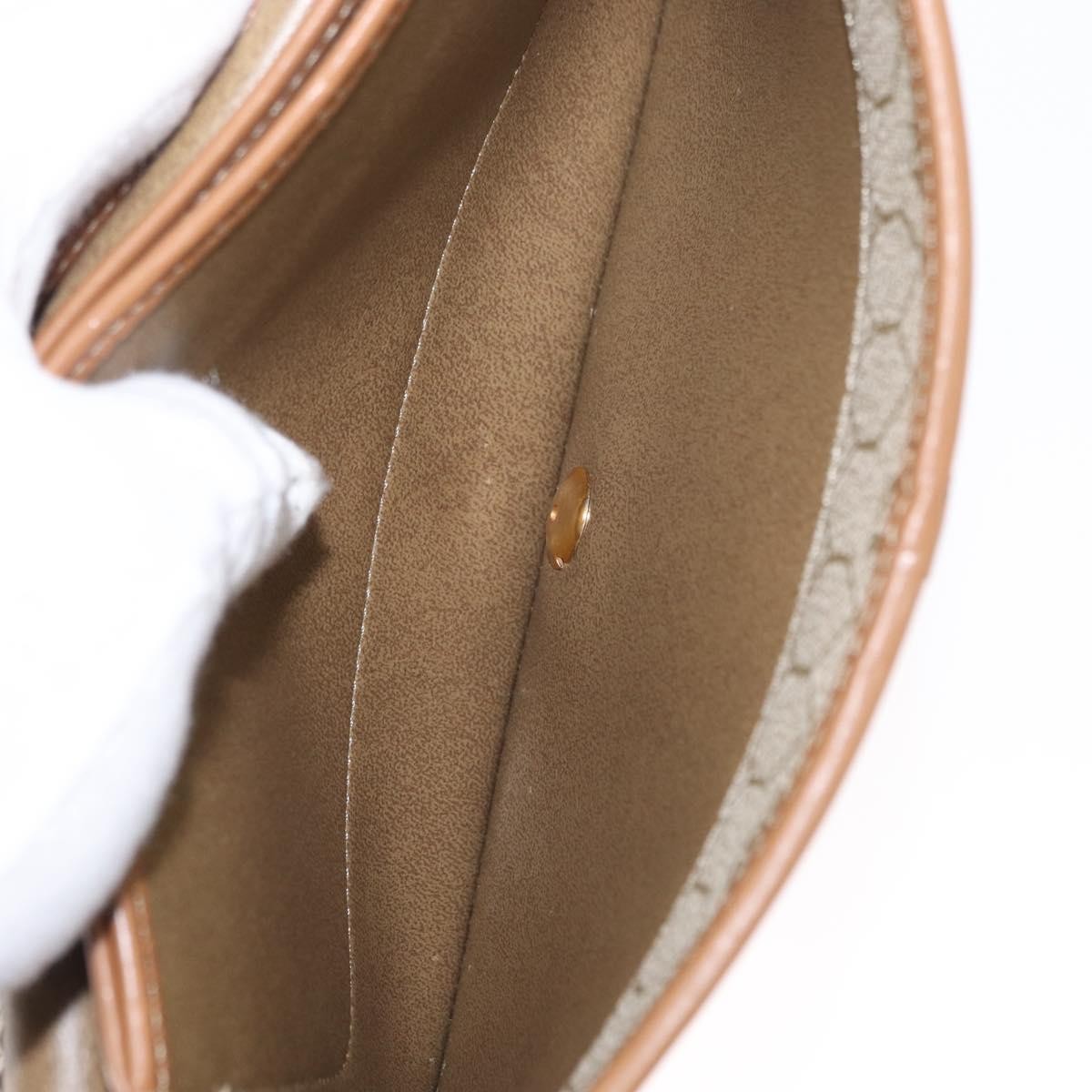 Christian Dior Vintage Honeycomb chain Canvas, BEIGE, CANVAS, Shoulder bag