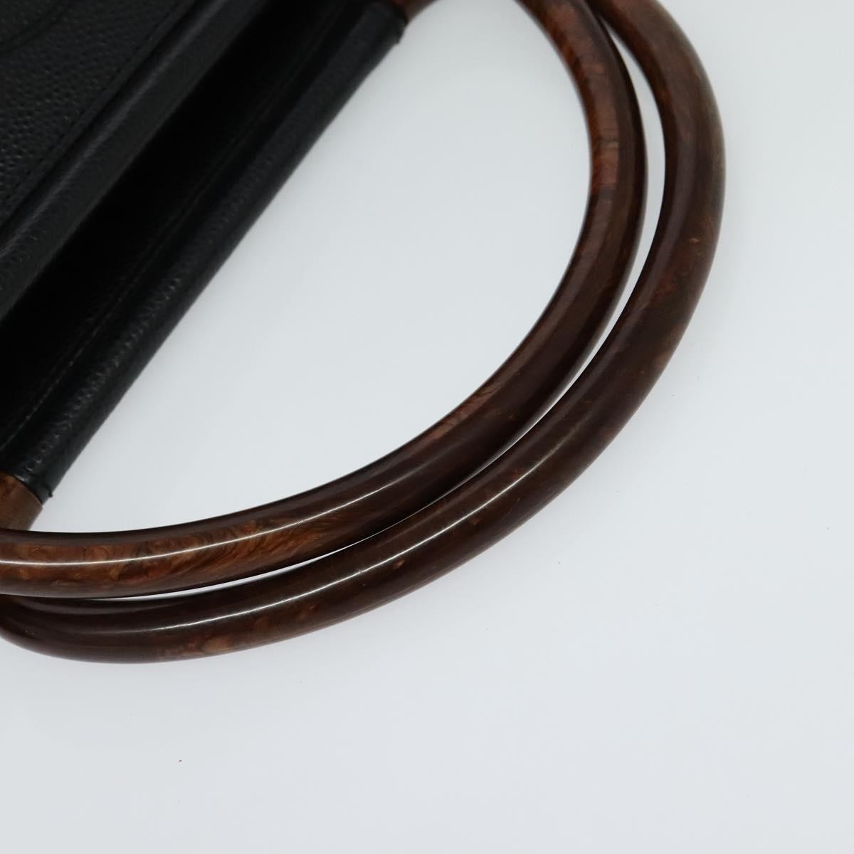 Chanel Vintage Wooden Ring Tote Caviar, BLACK, LEATHER, Tote bag