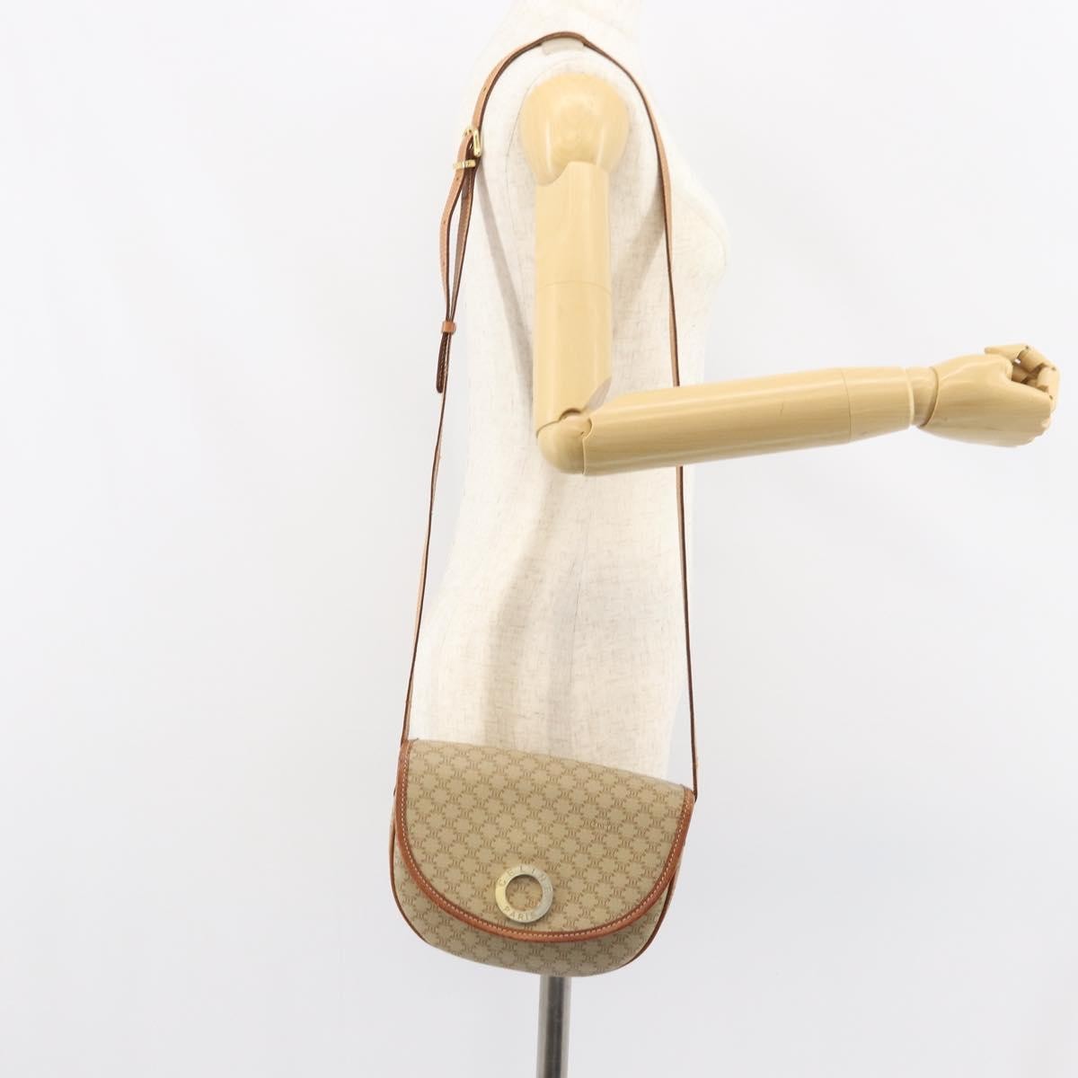 Celine Macadam Shoulder Bag PVC Leather, BEIGE, PVC, Shoulder bag