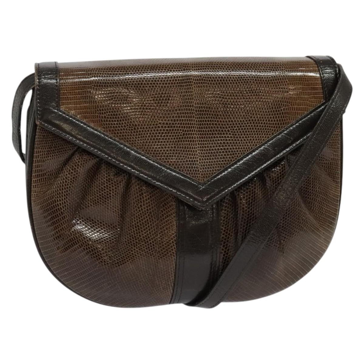 Saint Laurent Vintage Shoulder Bag Leather, BROWN, LEATHER, Shoulder bag