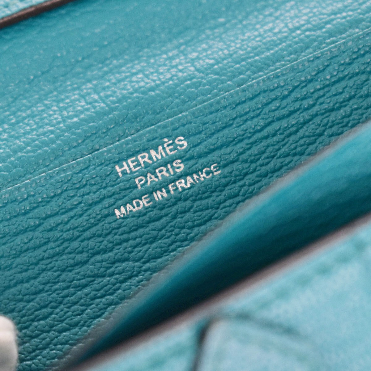 Hermes Bearn Wallet Chevre Mysore, BLUE, LEATHER, Wallets