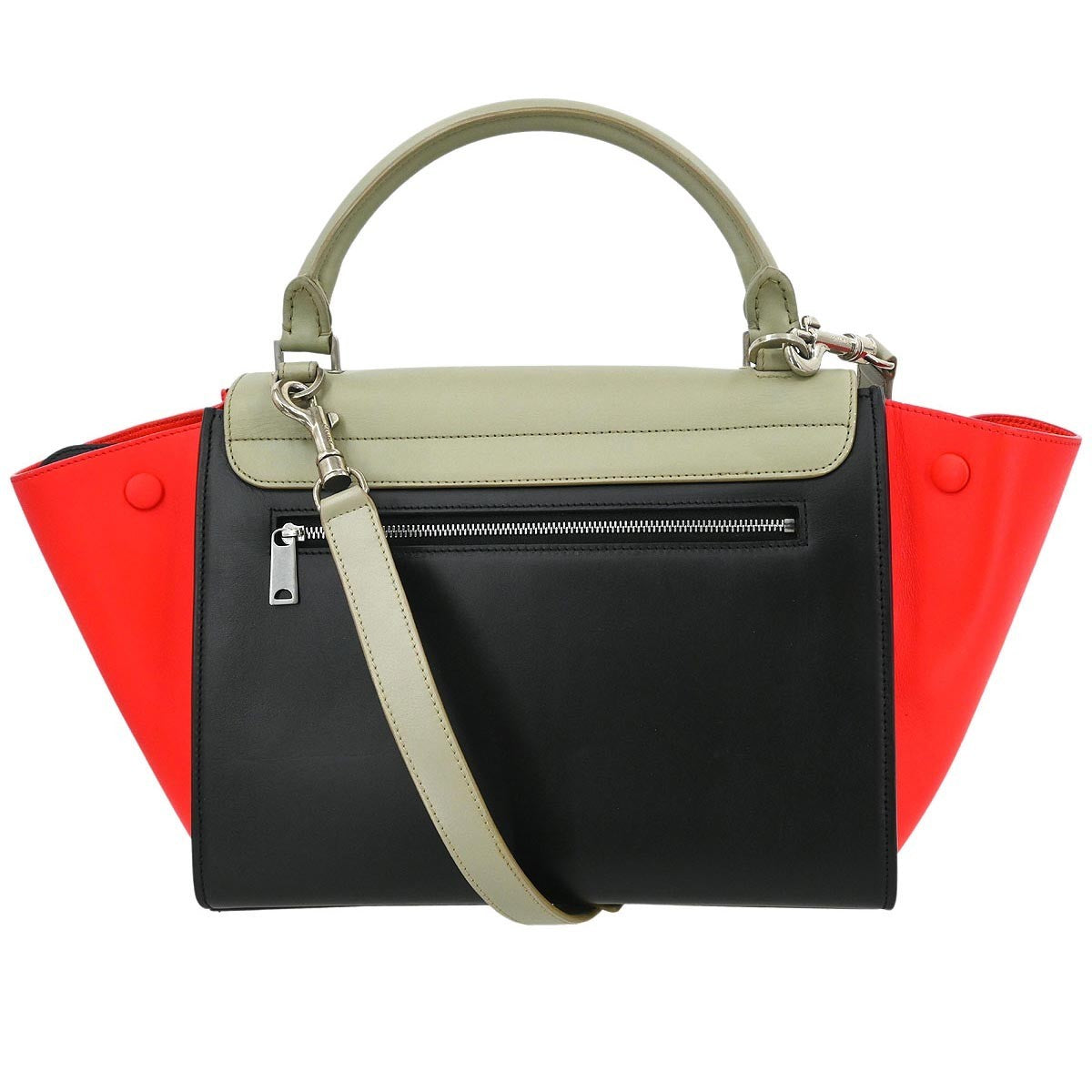 Celine Tricolor Trapeze Bag Leather, MULTICOLOUR, LEATHER, Handbag