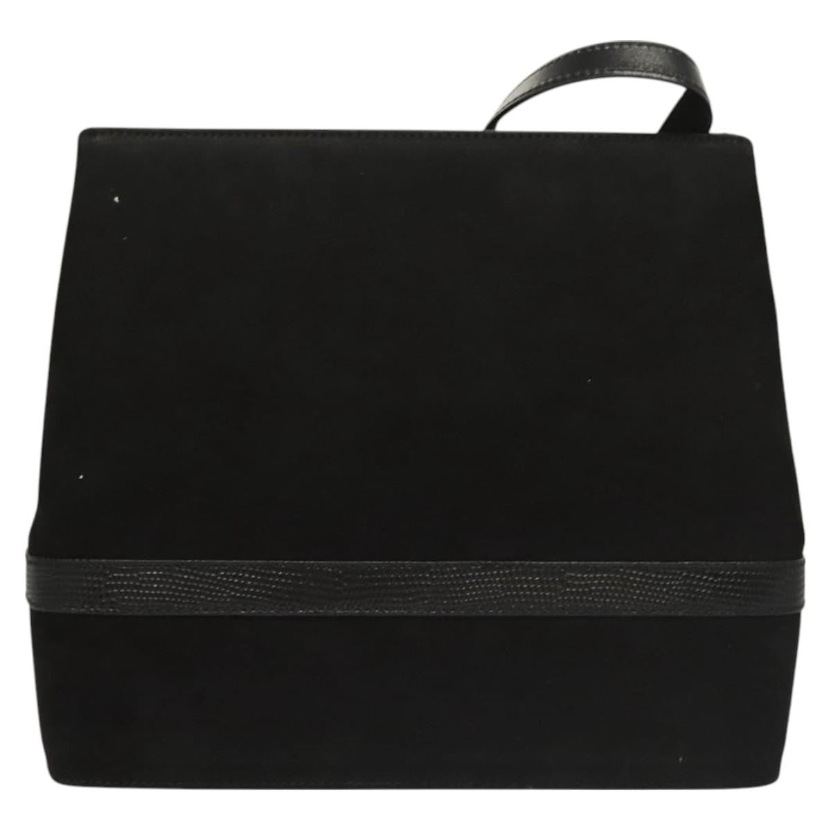 Salvatore Ferragamo Vala Shoulder Bag Suede, BLACK, SUEDE, Shoulder bag