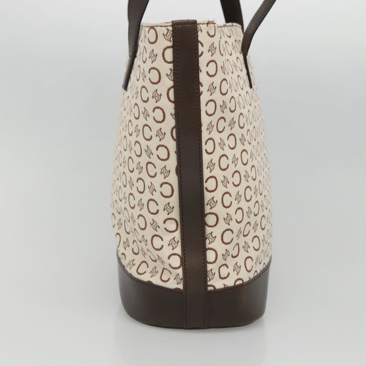 Celine Vintage Macadam Shopper Tote Leather, GOLD, CANVAS, Tote bag