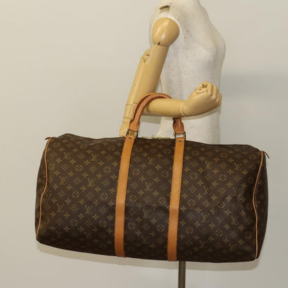 Louis Vuitton Keepall Bag Monogram Canvas, BROWN, CANVAS, Travel bag