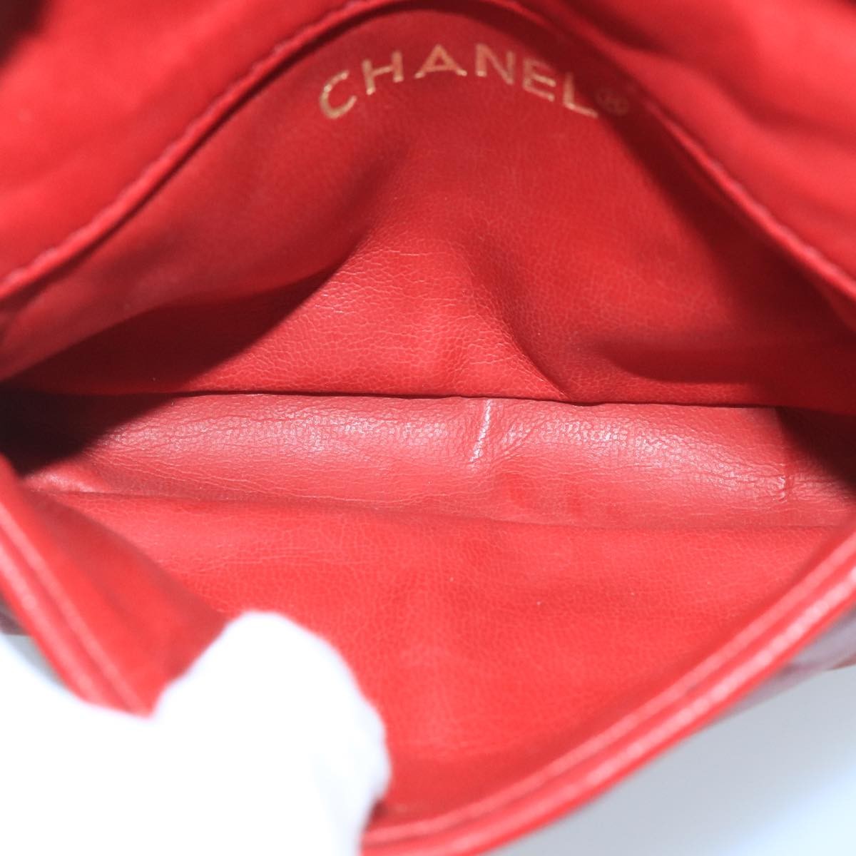 Chanel Chain Envelope Belt Bag Quilted Calfskin, RED, LEATHER, Clutche & pouche