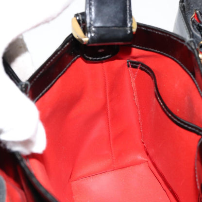 Gucci Vintage Handbag Enamel, BLACK, PATENT_LEATHER, Handbag