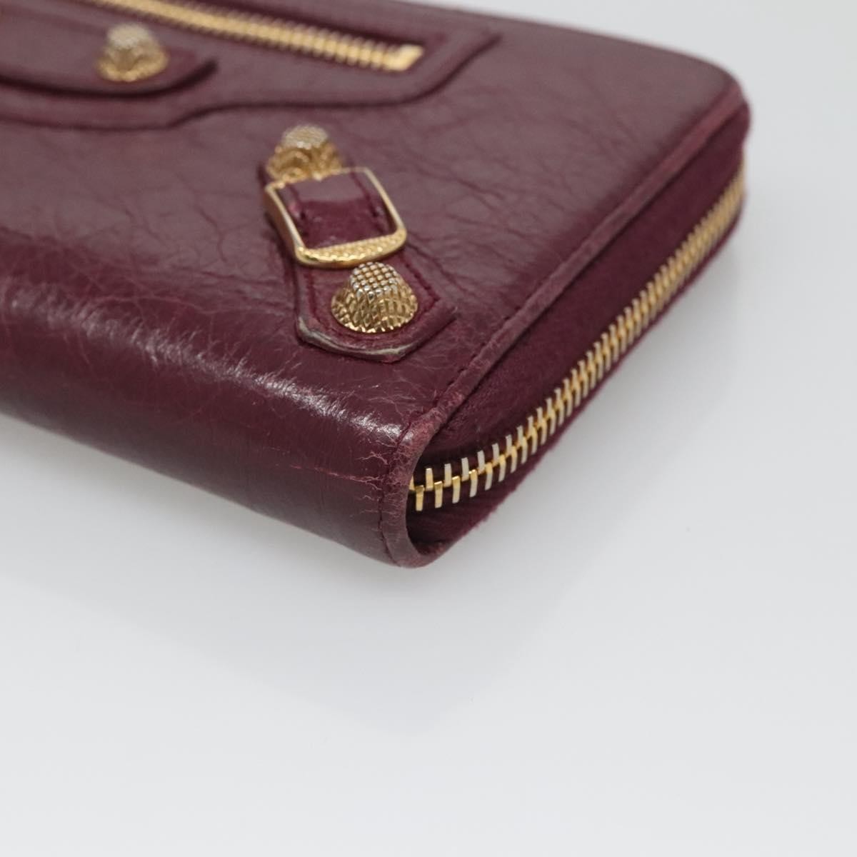 Balenciaga Classic Continental Zip Around Wallet Leather, PURPLE, LEATHER, Wallets