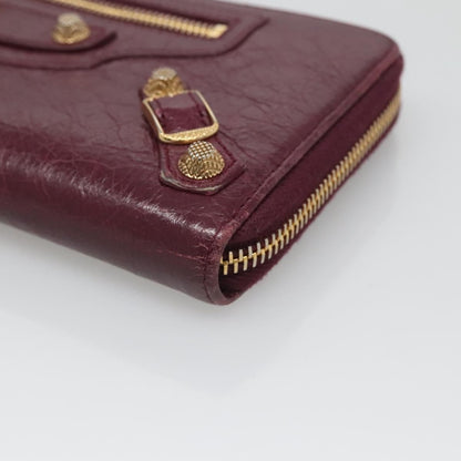 Balenciaga Classic Continental Zip Around Wallet Leather, PURPLE, LEATHER, Wallets