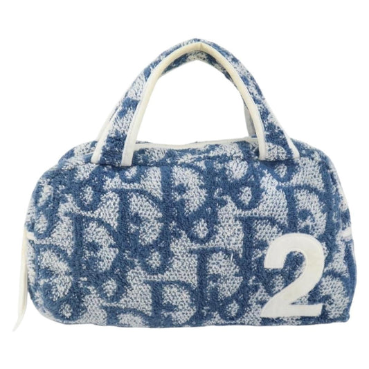 Christian Dior Vintage Trotter Handbag Canvas, BLUE, CANVAS, Handbag