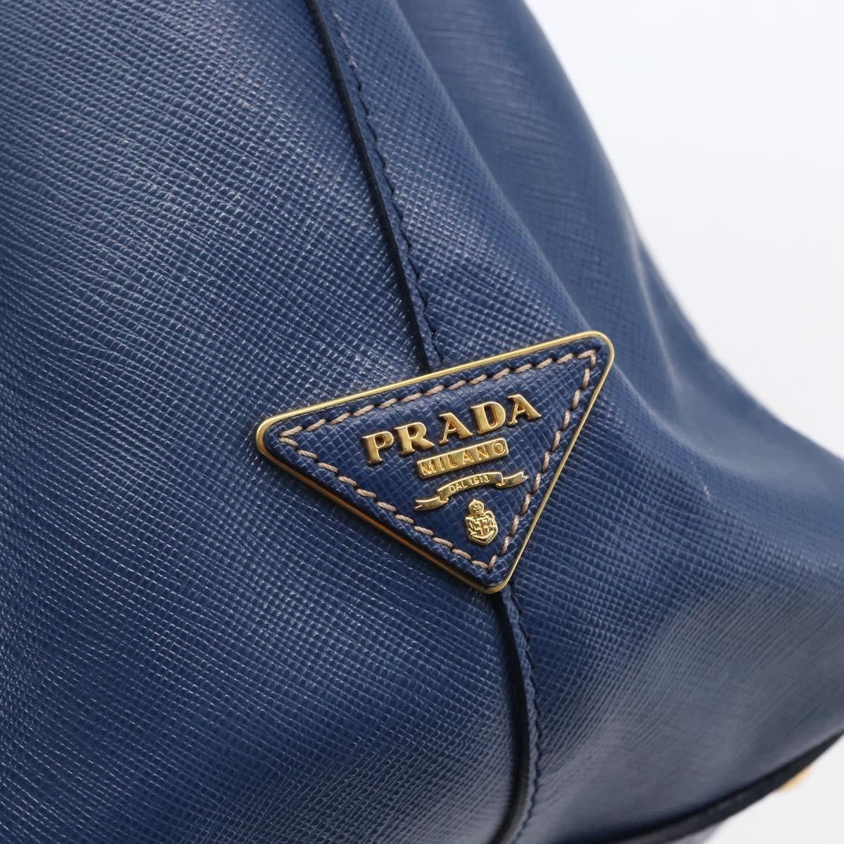 Prada Vintage Handbag Leather, BLUE, LEATHER, Handbag