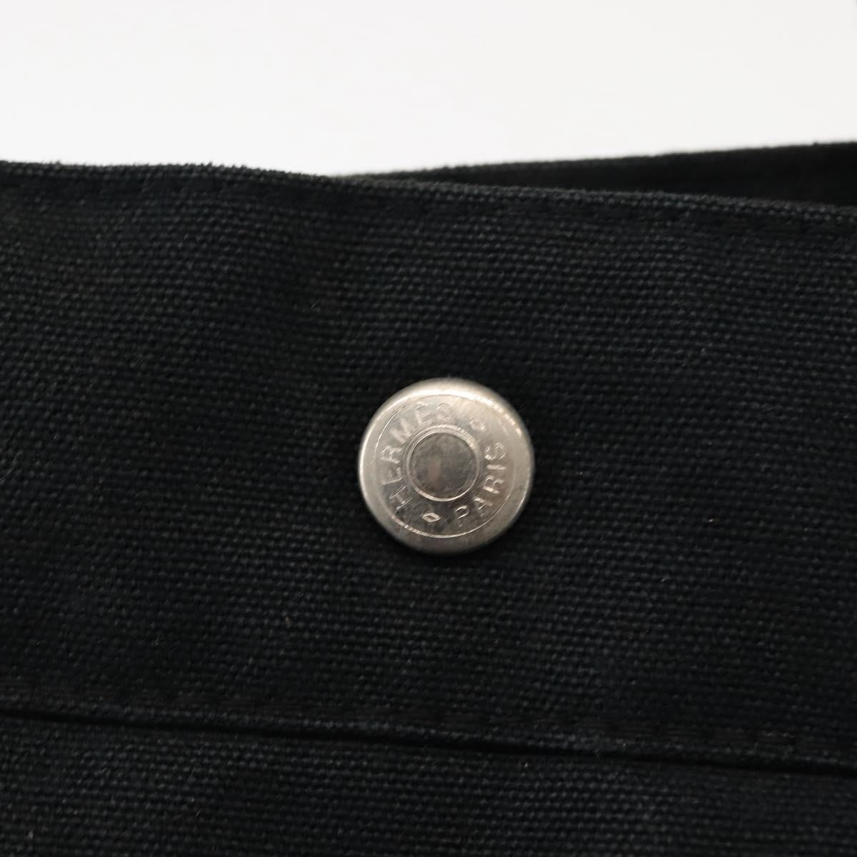 Hermes Fourre Tout Tote Canvas, BLACK, CANVAS, Tote bag