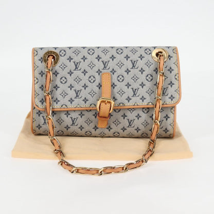 Louis Vuitton Camille Handbag Mini Lin, BLUE, CANVAS, Handbag