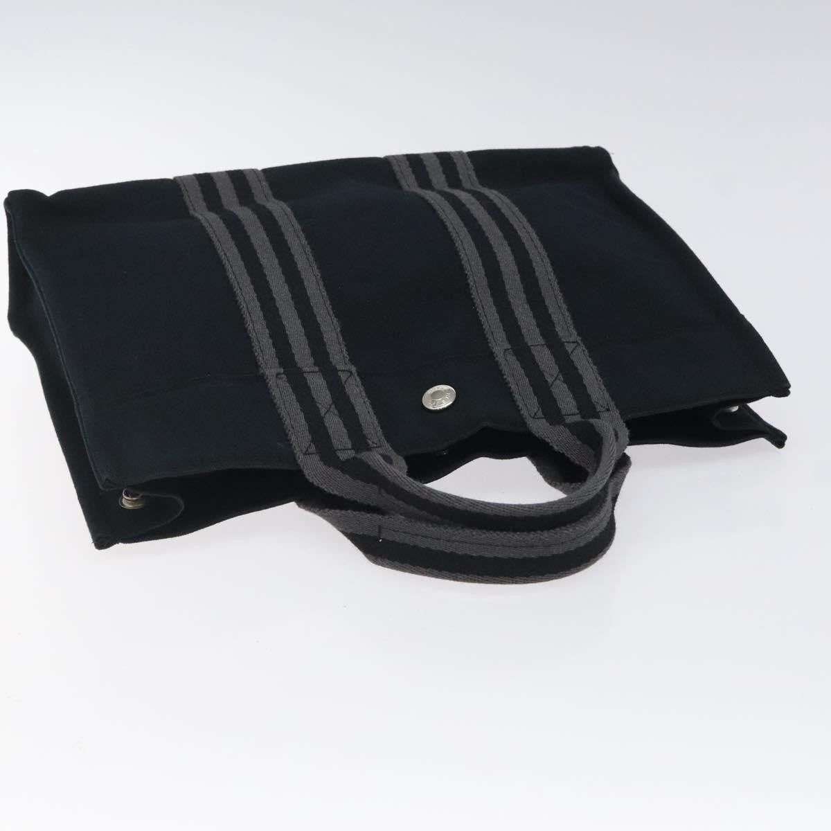 Hermes Fourre Tout Tote Canvas, BLACK, CANVAS, Tote bag