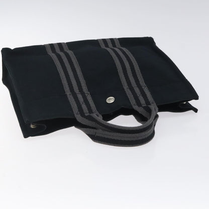 Hermes Fourre Tout Tote Canvas, BLACK, CANVAS, Tote bag