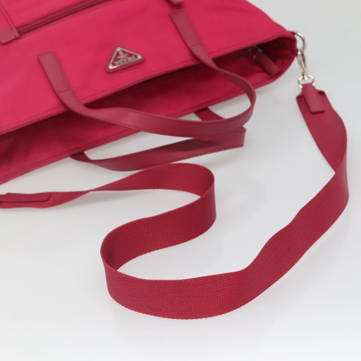 Prada Convertible Front Pocket Tote Tessuto, PINK, NYLON, Tote bag