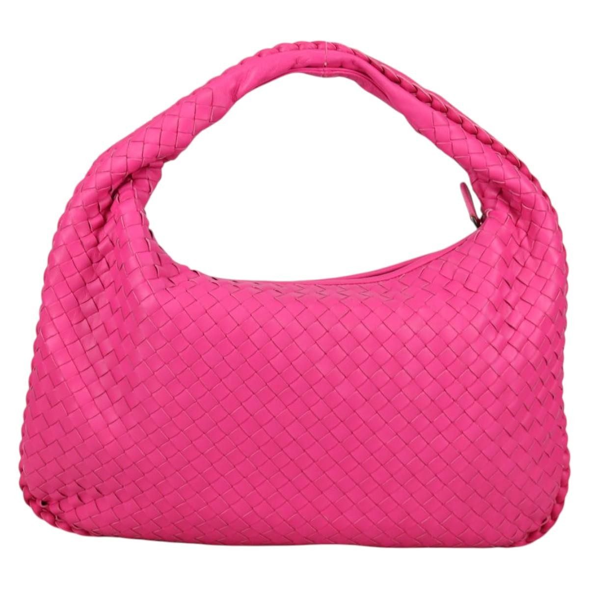Bottega Veneta Veneta Hobo Intrecciato Nappa, PINK, LEATHER, Handbag