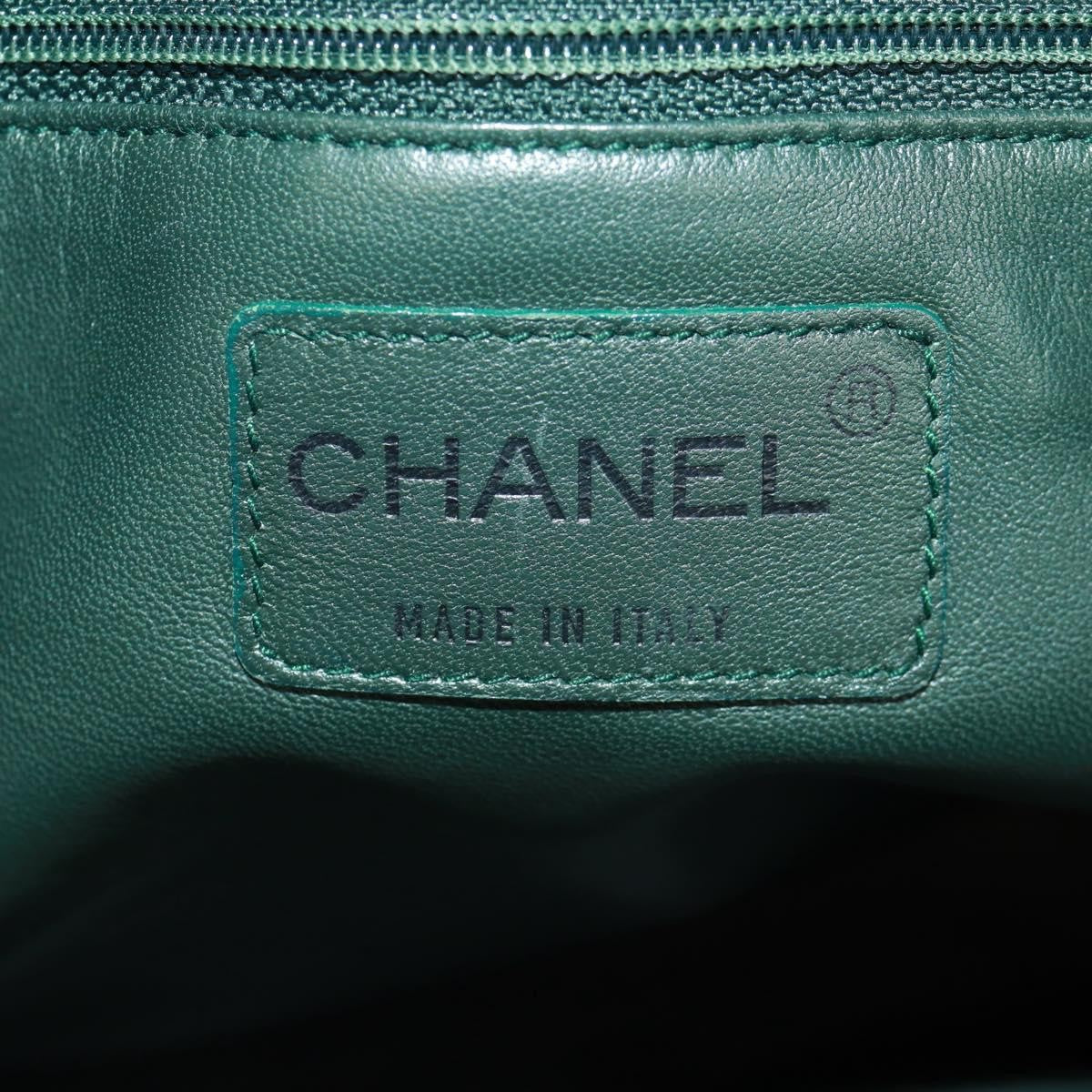 Chanel Vintage CC Chain Tote Printed Lapin Fur, GREEN, FAUX_FUR, Tote bag