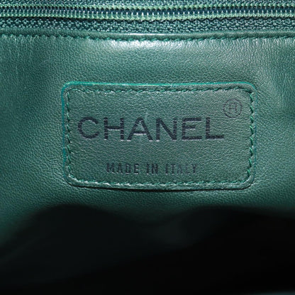 Chanel Vintage CC Chain Tote Printed Lapin Fur, GREEN, FAUX_FUR, Tote bag